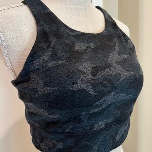Black and Gray Camo Sport Crop Bra Top